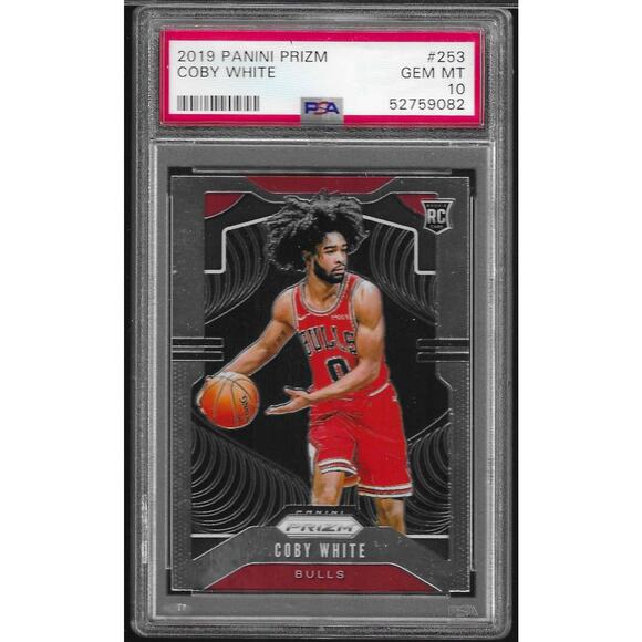 2019 Panini Prizm PSA 10 Gem Mint Coby White # 253 Chicago Bulls - Picture 1 of 2